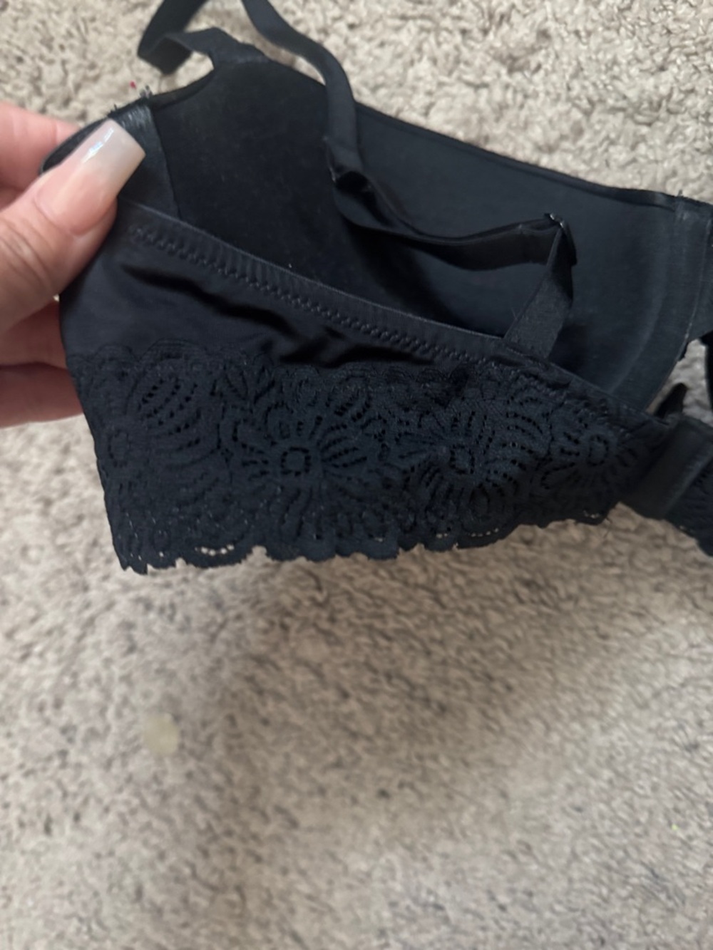 Auden Black T-Shirt Bra with Lace Band - Picture 4 of 5